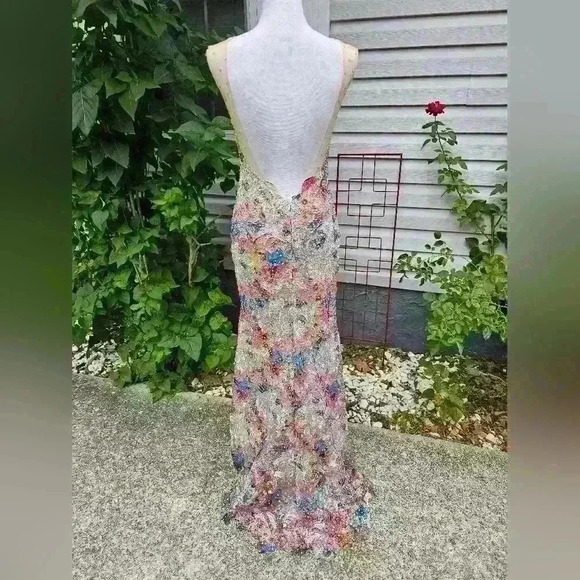 Blush prom by Alexia Multicolored Rhinestone Backless plunge size 6 - Picture 5 of 7